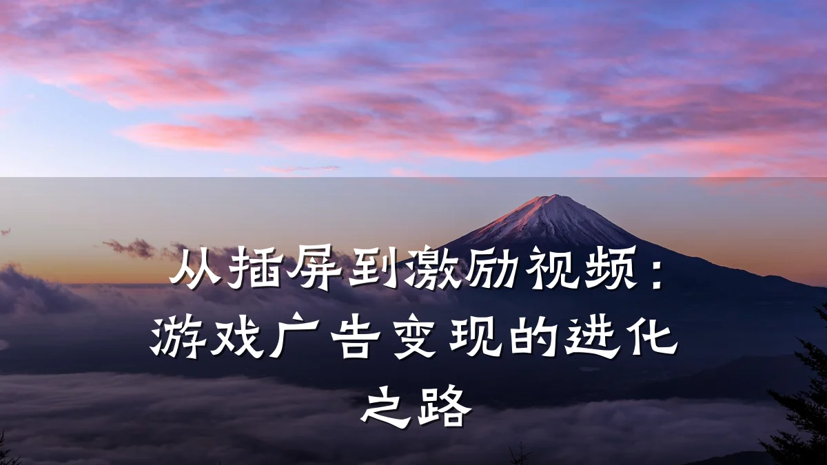 从插屏到激励视频:游戏广告变现的进化之路
