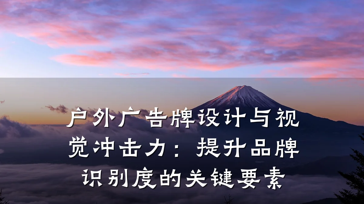 户外广告牌设计与视觉冲击力：提升品牌识别度的关键要素