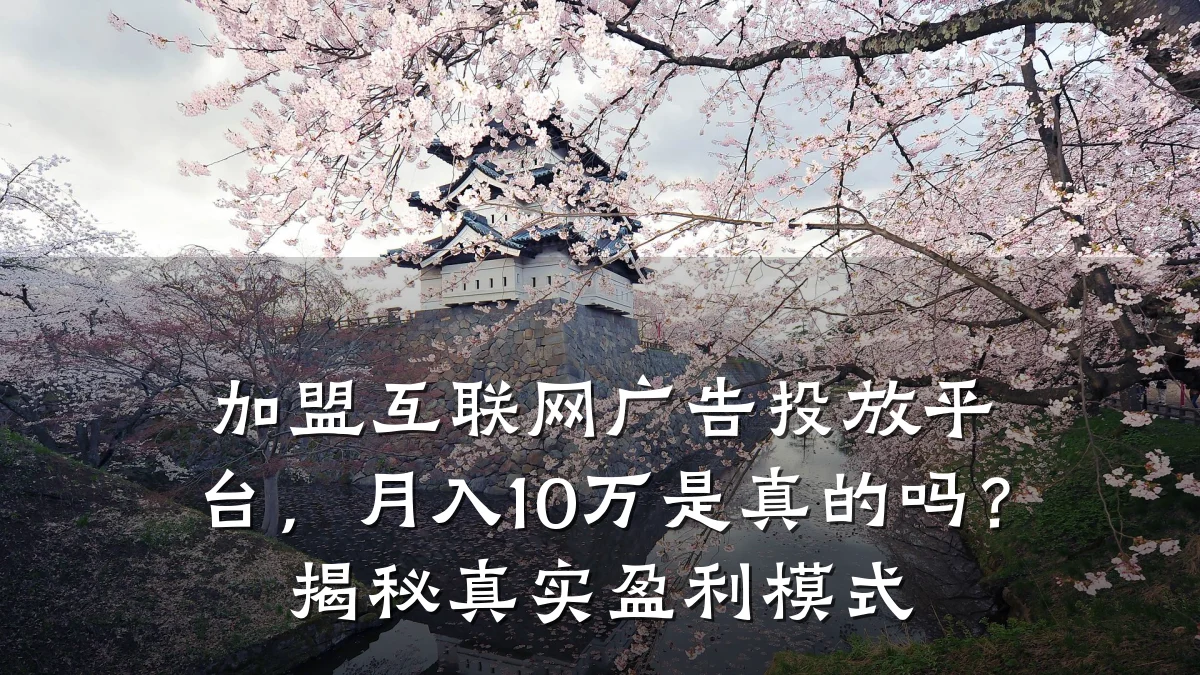 加盟互联网广告投放平台,月入10万是真的吗?揭秘真实盈利模式