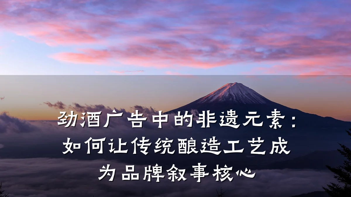 劲酒广告中的非遗元素:如何让传统酿造工艺成为品牌叙事核心