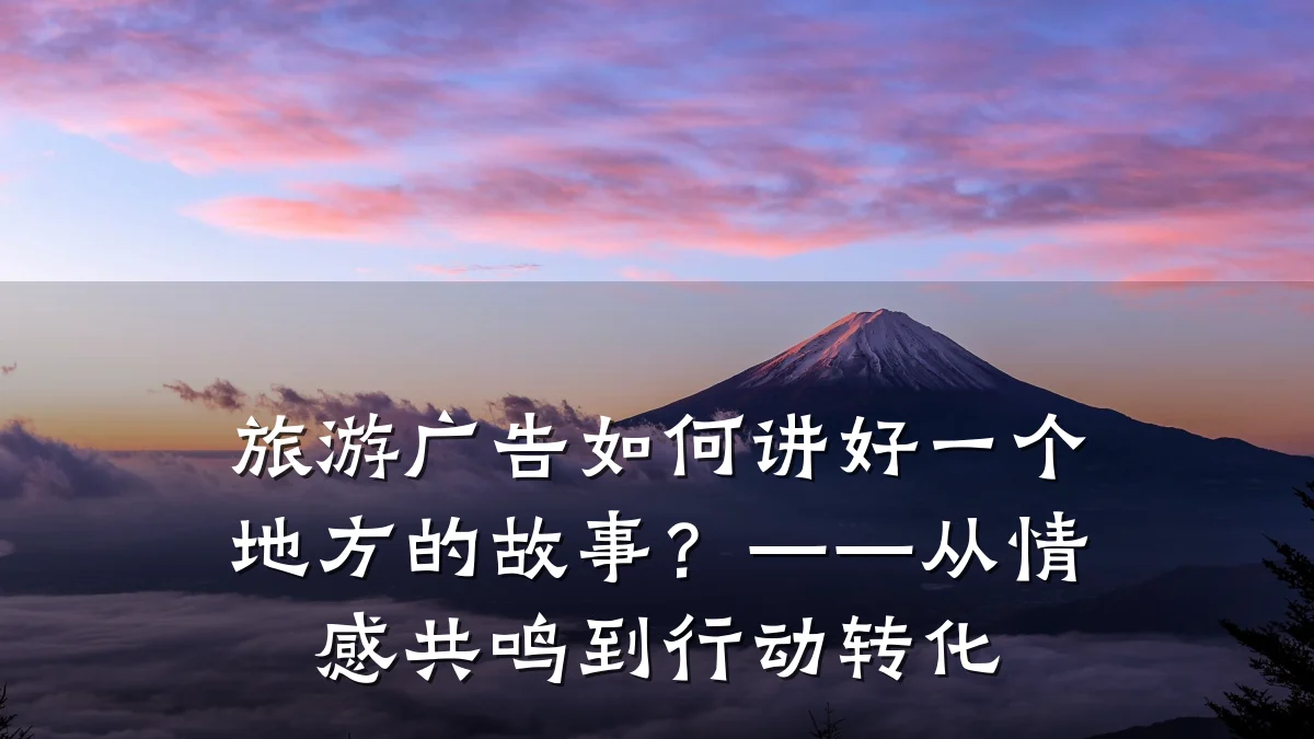旅游广告如何讲好一个地方的故事?——从情感共鸣到行动转化