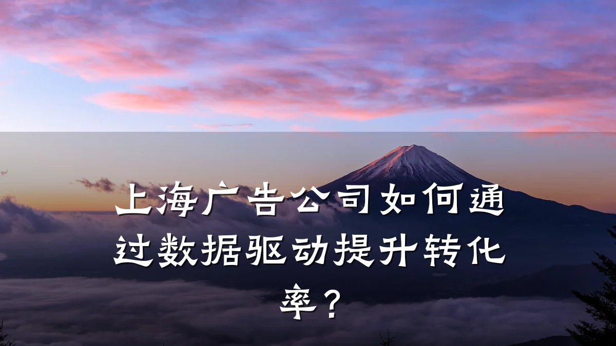 上海广告公司如何通过数据驱动提升转化率?