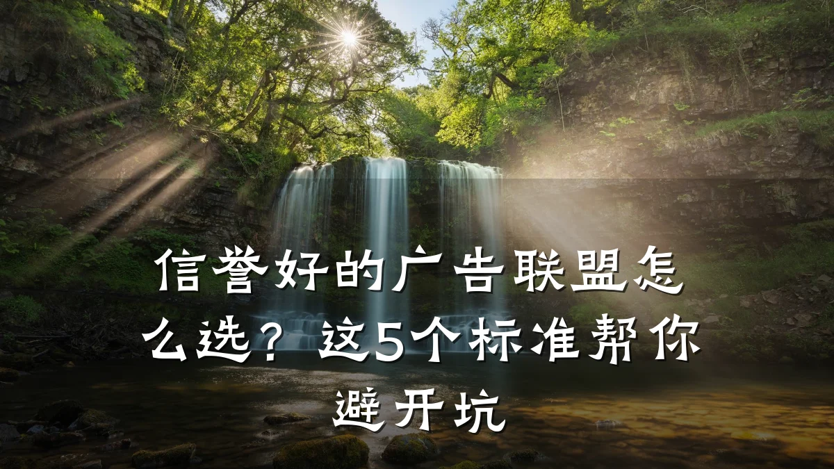 信誉好的广告联盟怎么选?这5个标准帮你避开坑